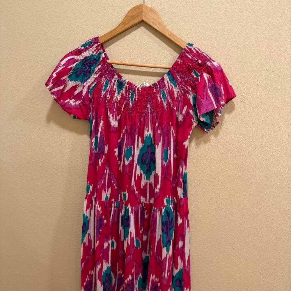 Tuckernuck Guadalupe Pink Blue Cotton Maxi Dress Medium - Picture 7 of 11